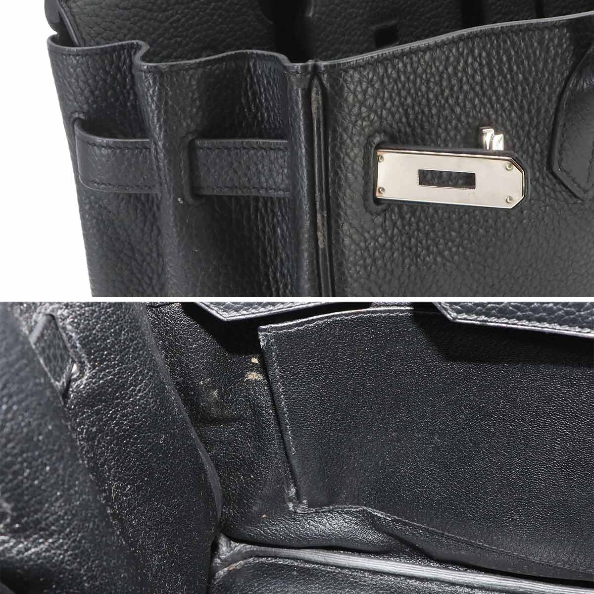 Birkin 30 Taurillon Clemence Black Hand Bag Purse