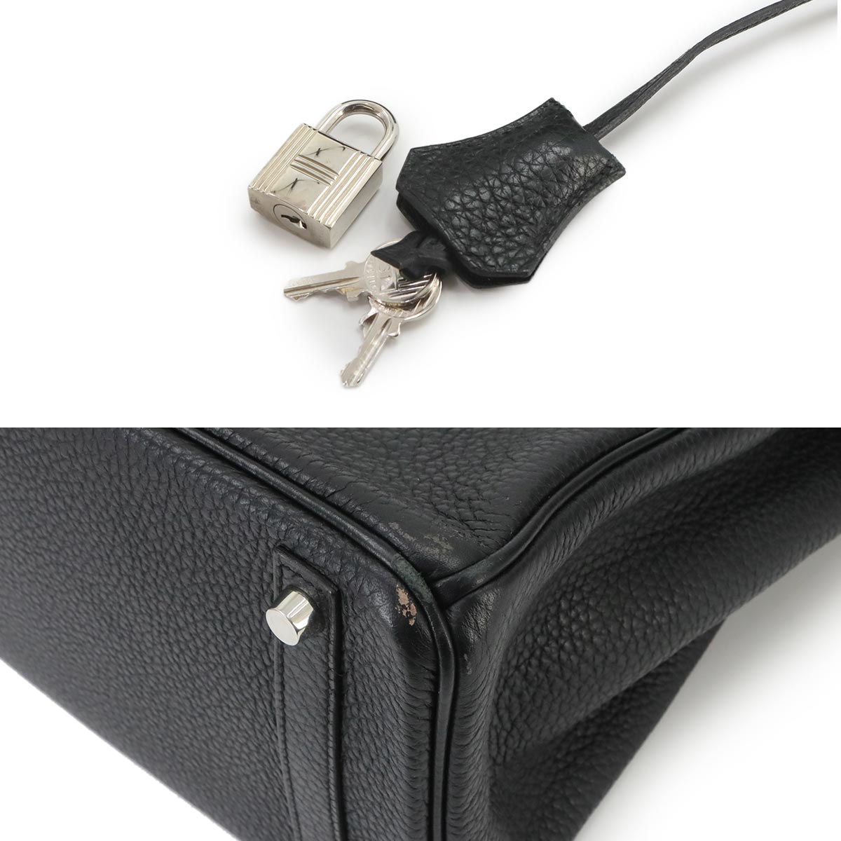 Birkin 30 Taurillon Clemence Black Hand Bag Purse