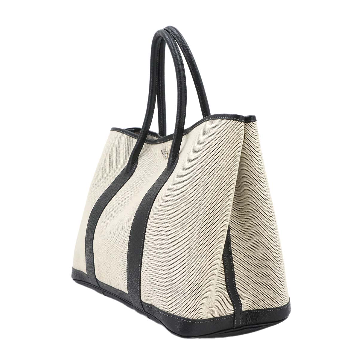 Garden Party PM Tote Bag Toile H Leather Black Gray