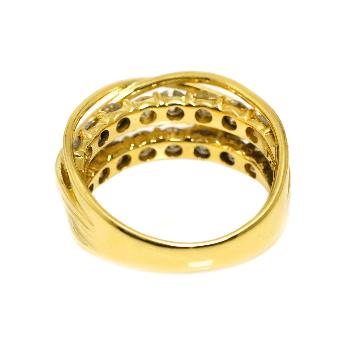 Diamond 1.36ct Ring 18K K18 YG Yellow Gold 750 size5.25-5.5(US)