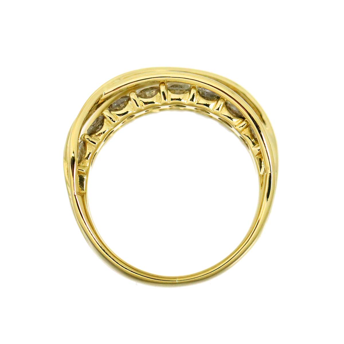Diamond 1.36ct Ring 18K K18 YG Yellow Gold 750 size5.25-5.5(US)
