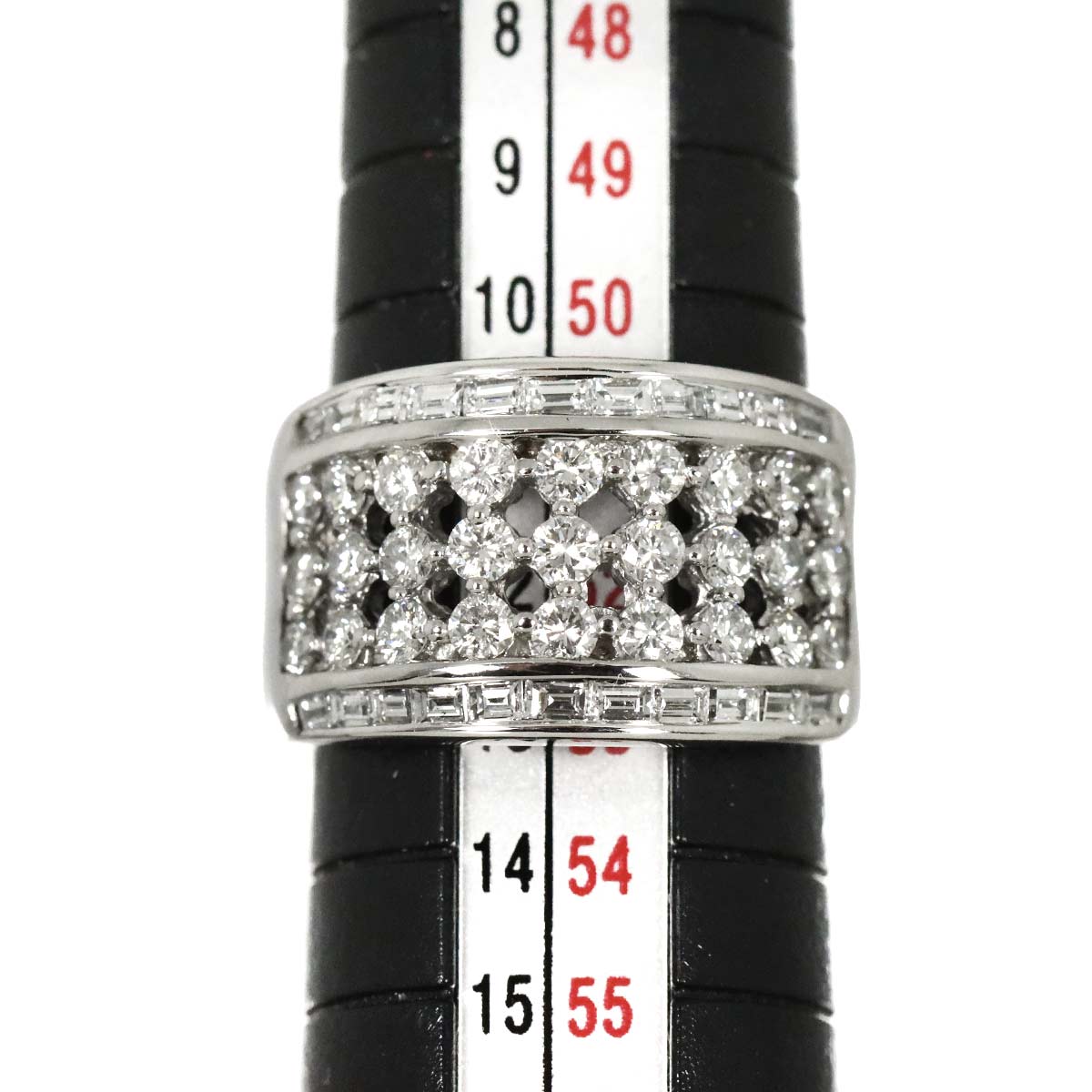 Diamond 1.64ct Ring 18K K18 WG White Gold size6(US)