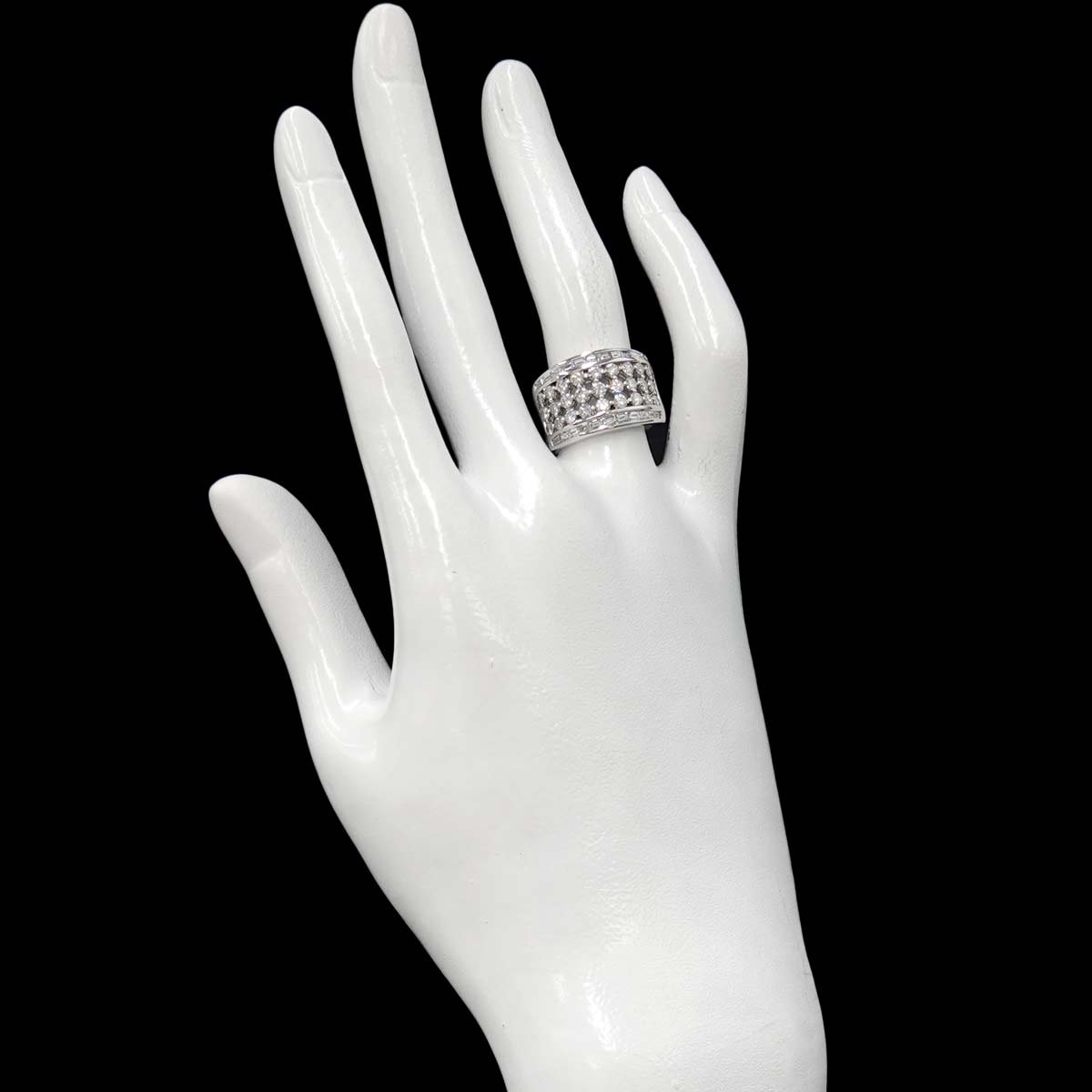 Diamond 1.64ct Ring 18K K18 WG White Gold size6(US)