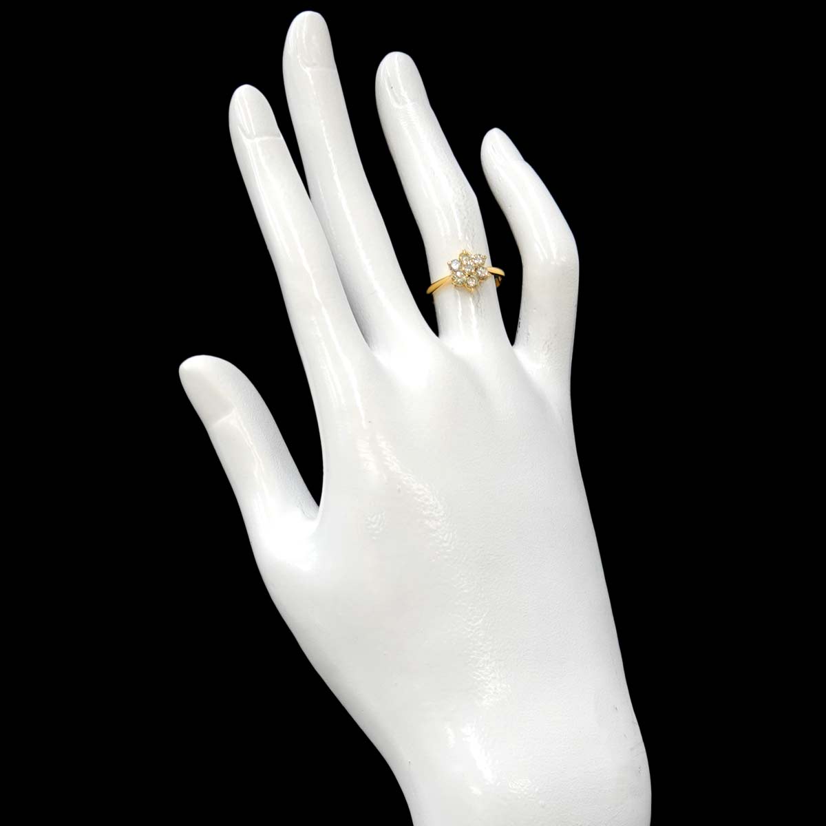 Diamond 0.50ct Ring 18K YG Yellow Gold 750 Size4.5-4.75(US)