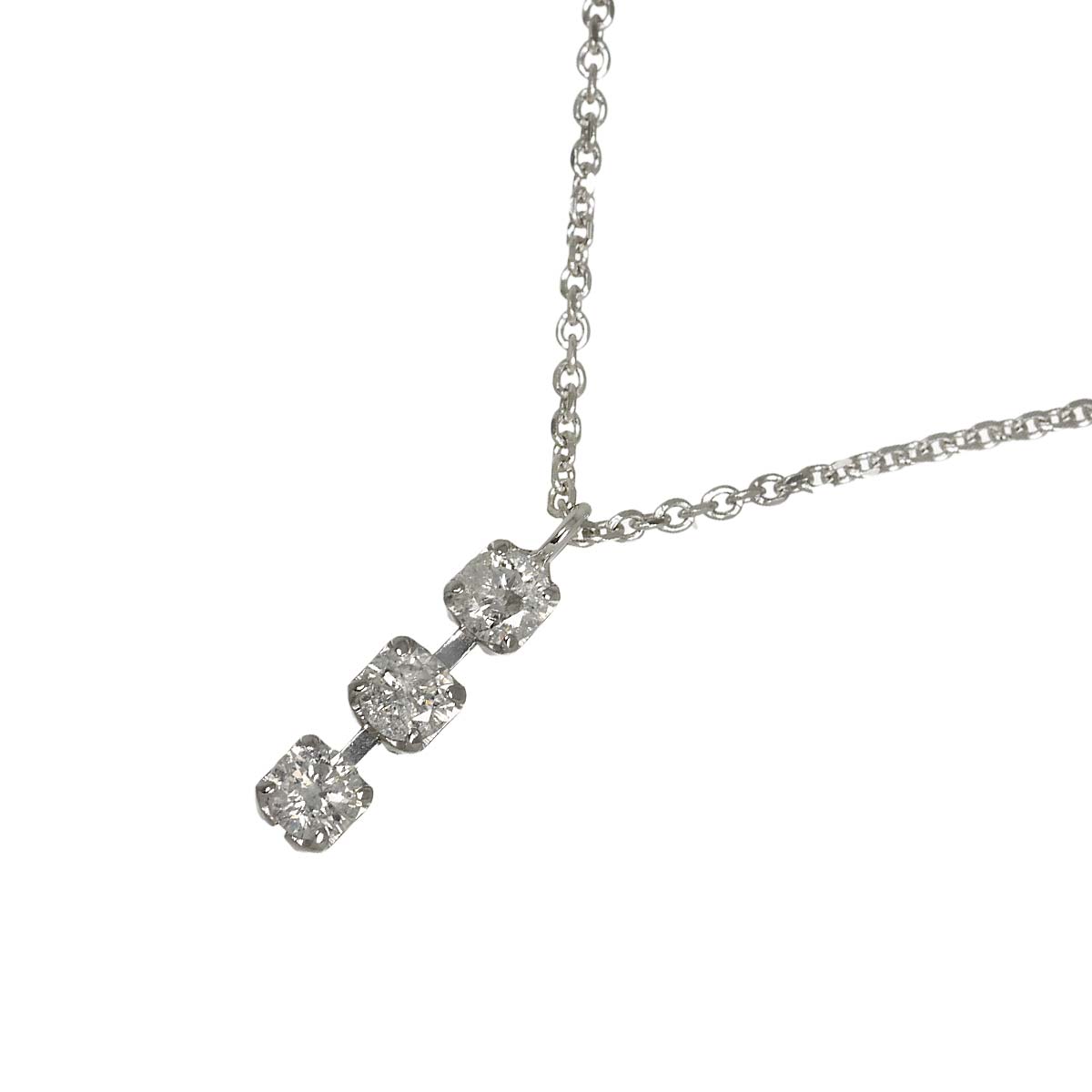 Diamond 0.16ct Necklace 18K WG White Gold 750