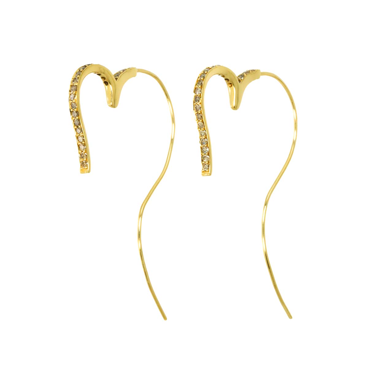 Diamond 0.27ct/0.27ct Earrings Pierced 18K YG Yellow Gold 750
