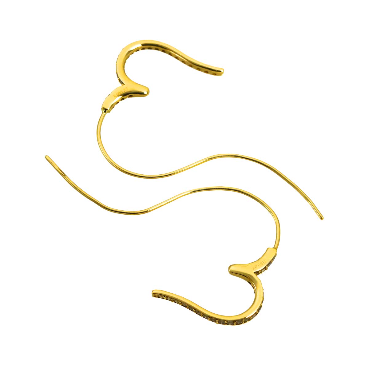 Diamond 0.27ct/0.27ct Earrings Pierced 18K YG Yellow Gold 750