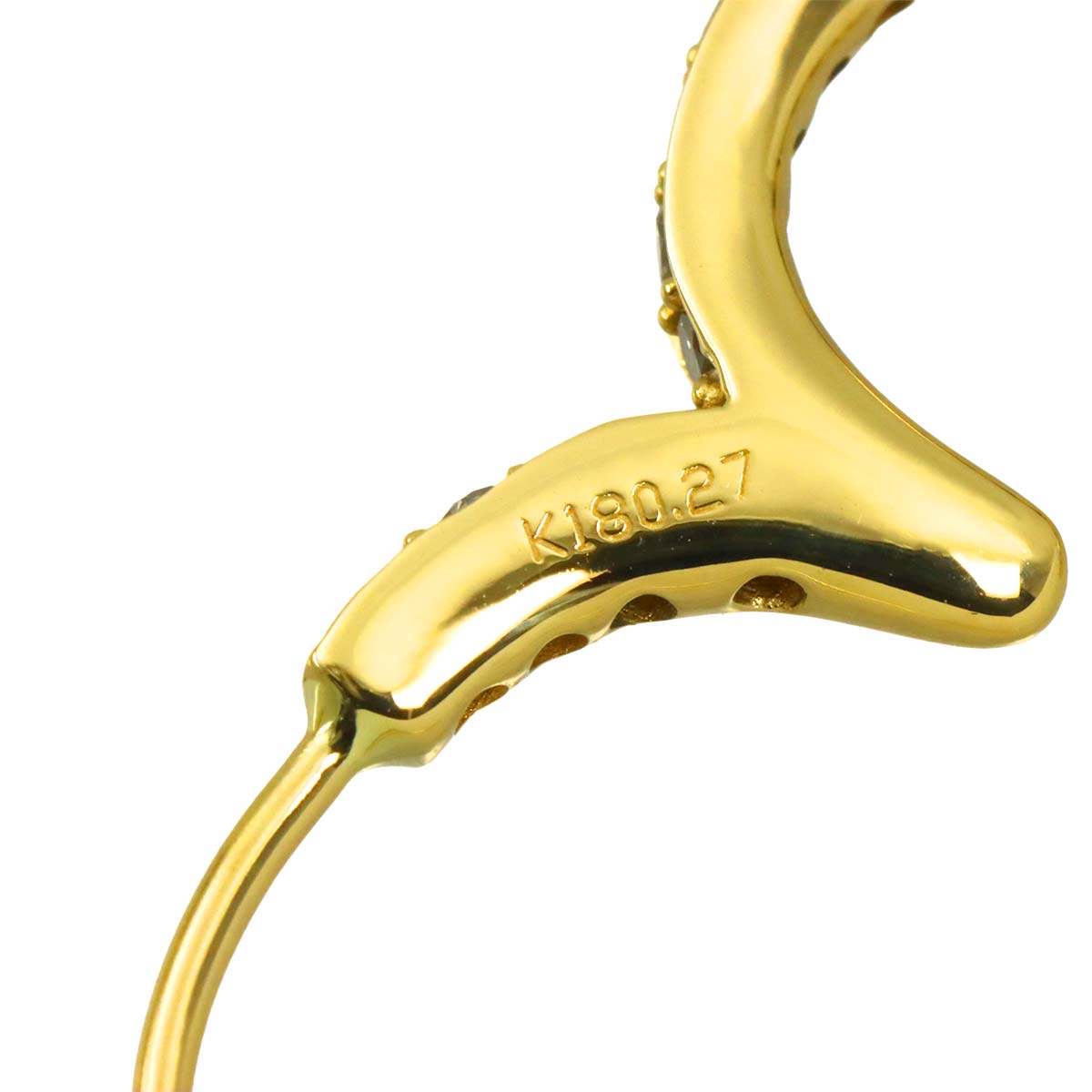 Diamond 0.27ct/0.27ct Earrings Pierced 18K YG Yellow Gold 750