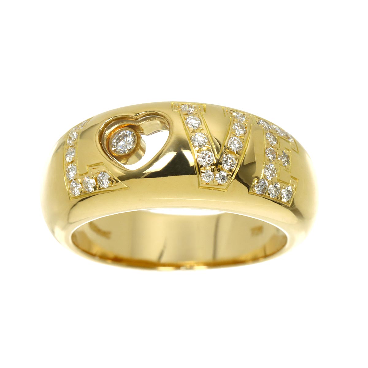 Happy Diamond LOVE Ring 18K YG 750 Size6(US)
