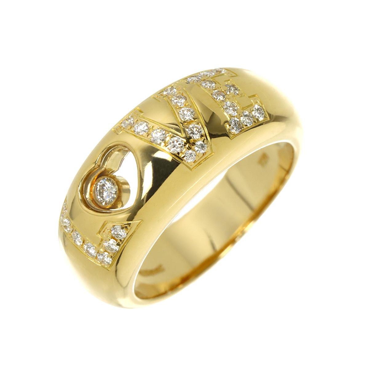 Happy Diamond LOVE Ring 18K YG 750 Size6(US)
