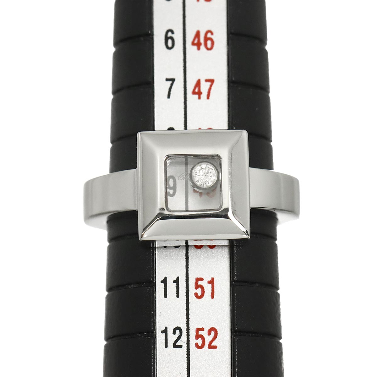 Happy Diamond Square Ring 18K WG 750 Size4.75-5(US)