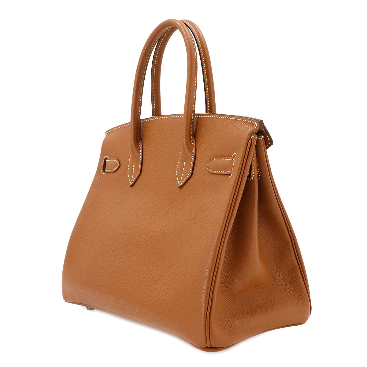 Birkin 30 Hand Bag Epsom Leather Gold Brown Purse