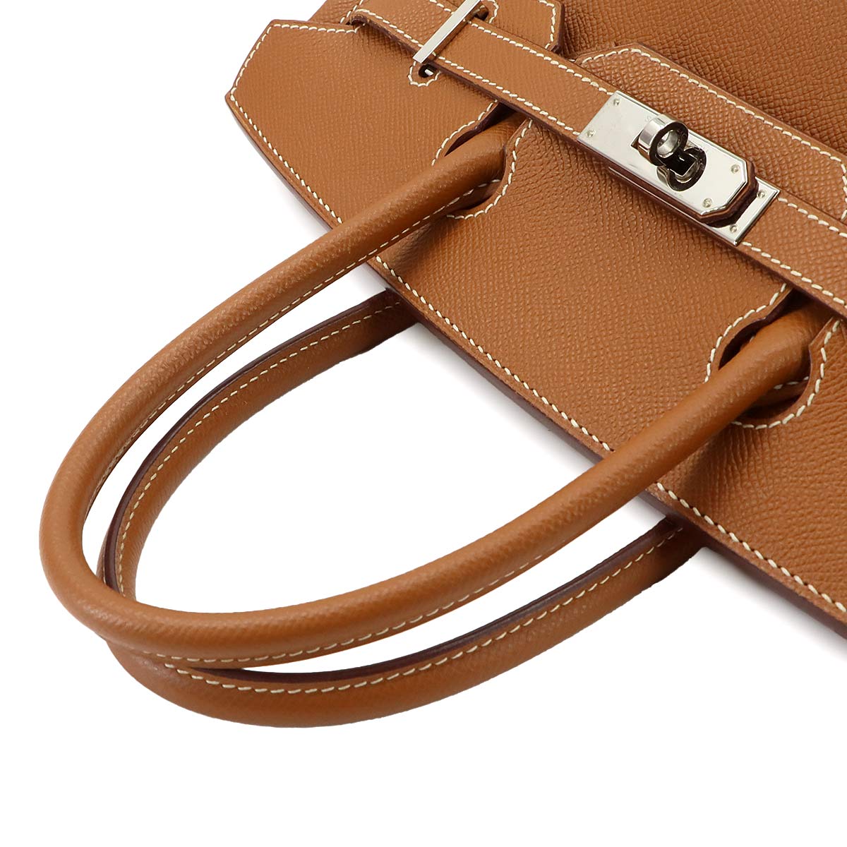 Birkin 30 Hand Bag Epsom Leather Gold Brown Purse