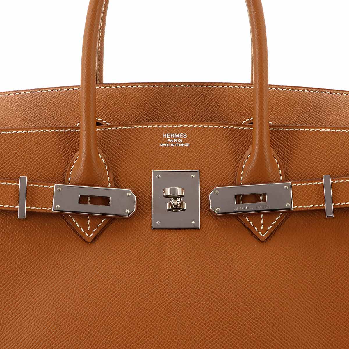 Birkin 30 Hand Bag Epsom Leather Gold Brown Purse