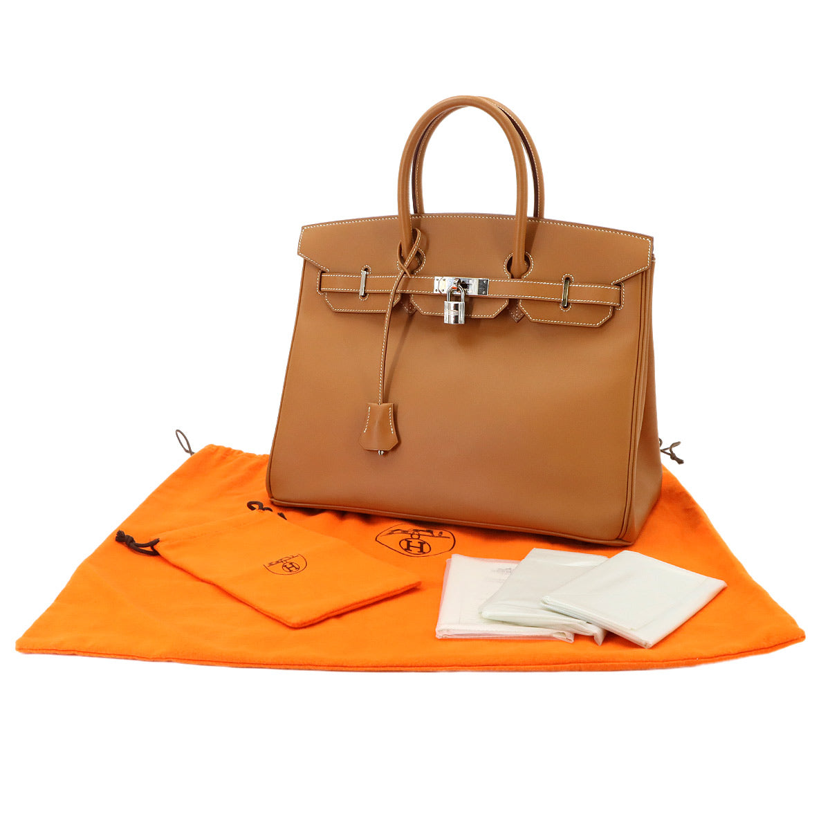 Birkin 35 Barenia Natural Hand Bag Purse 90338527