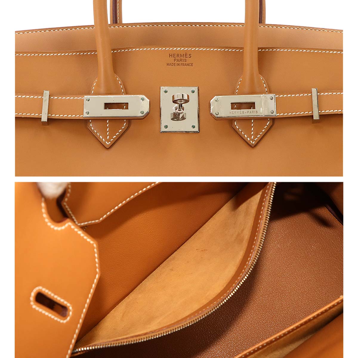 Birkin 35 Barenia Natural Hand Bag Purse 90338527
