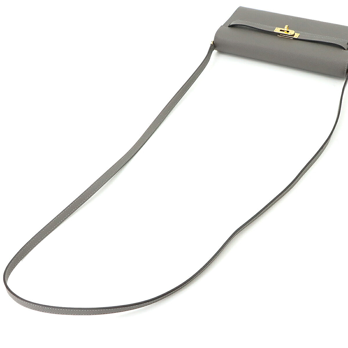 Kelly To Go Shoulder Wallet Epsom Gris Meyer Purse