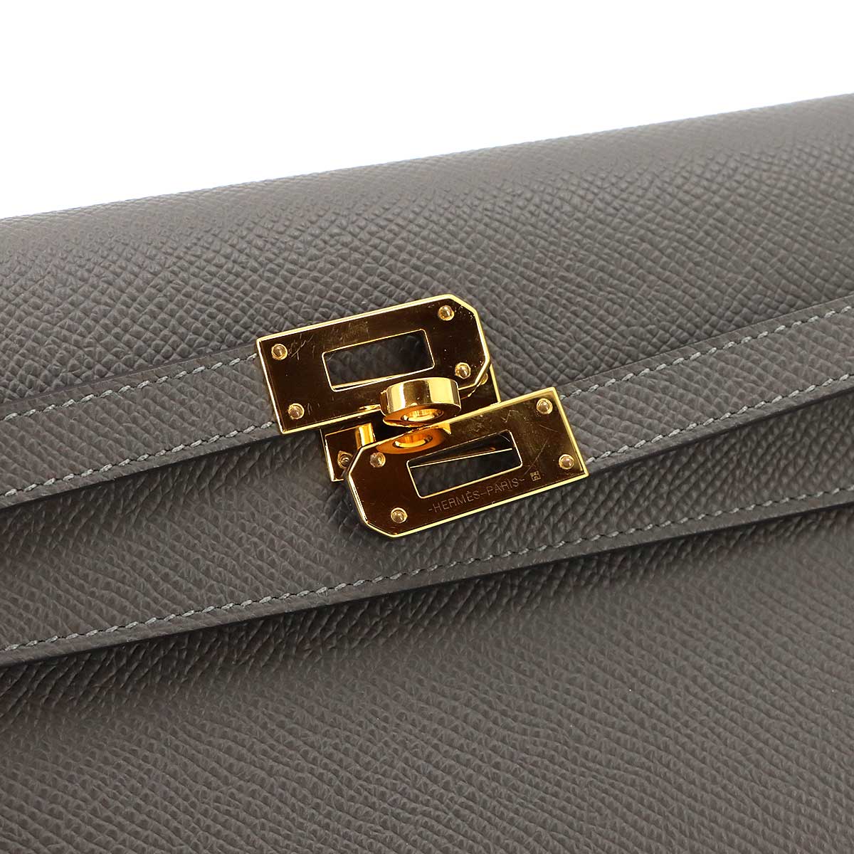 Kelly To Go Shoulder Wallet Epsom Gris Meyer Purse