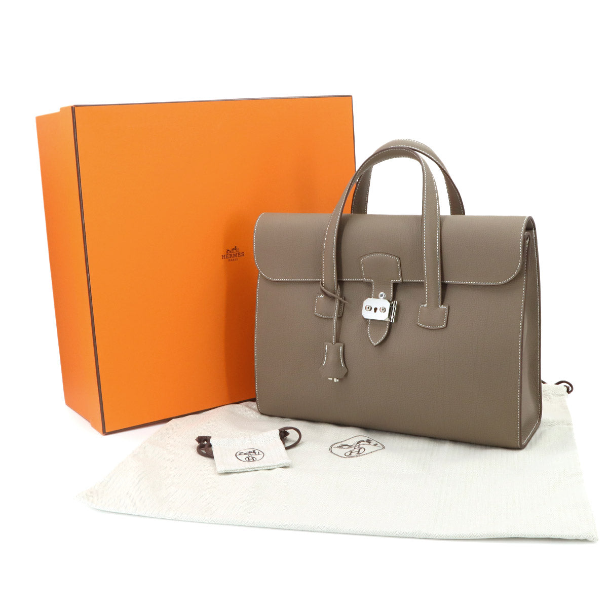 Sack A Depeche Light 36 Briefcase Business Bag Togo Etoupe