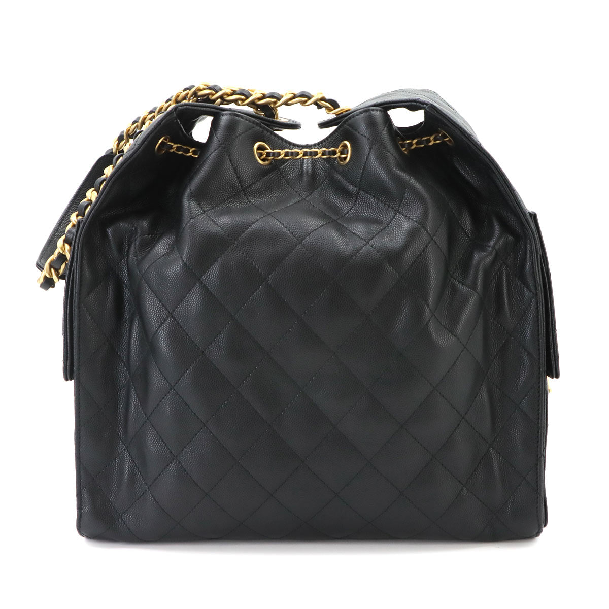CHANEL 25 Chain Shoulder Bag Leather Black AS5311