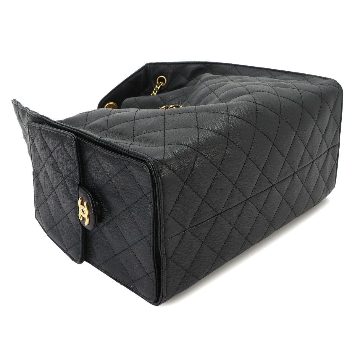 CHANEL 25 Chain Shoulder Bag Leather Black AS5311