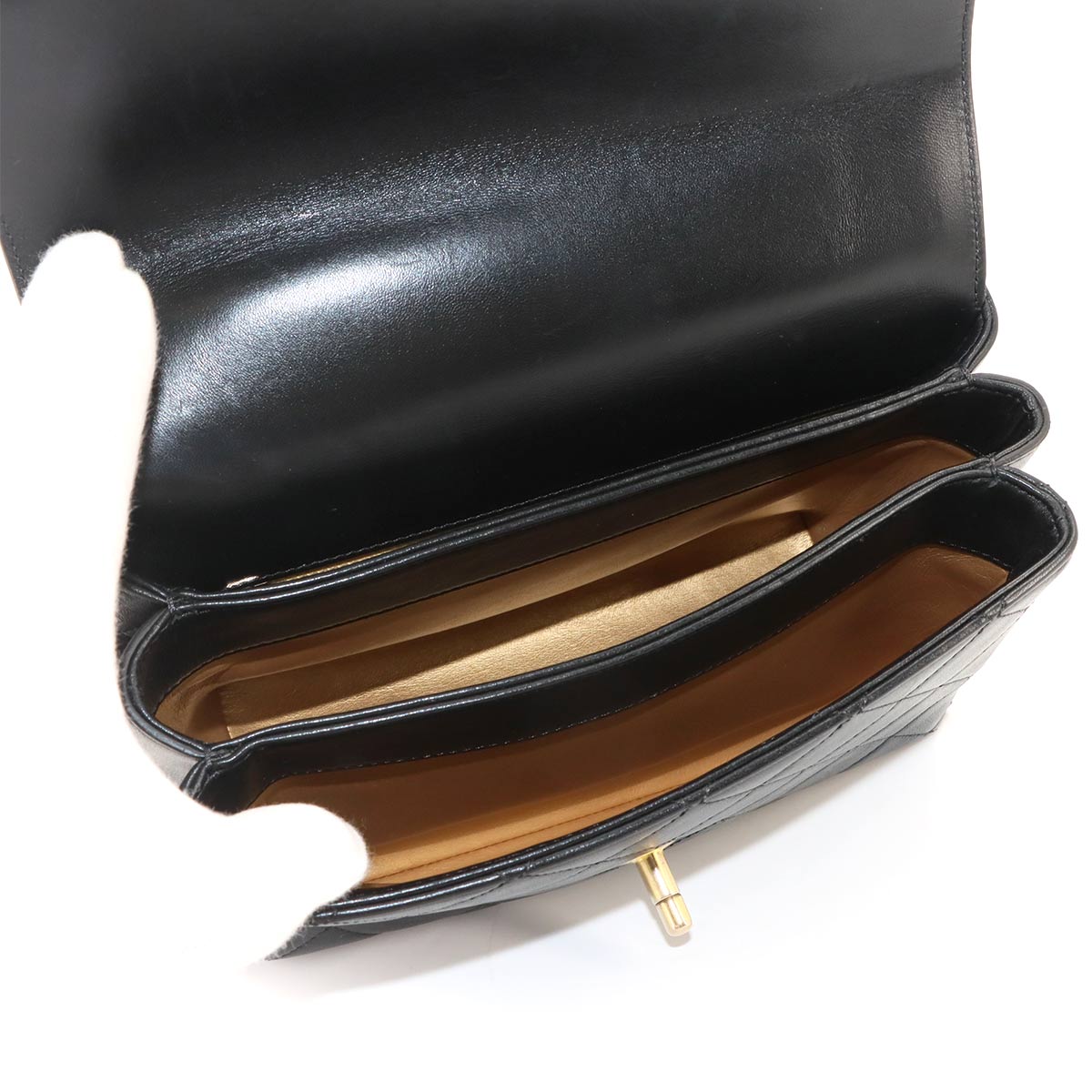 Trendy CC 2way Hand Chain Shouder Bag Leather Black