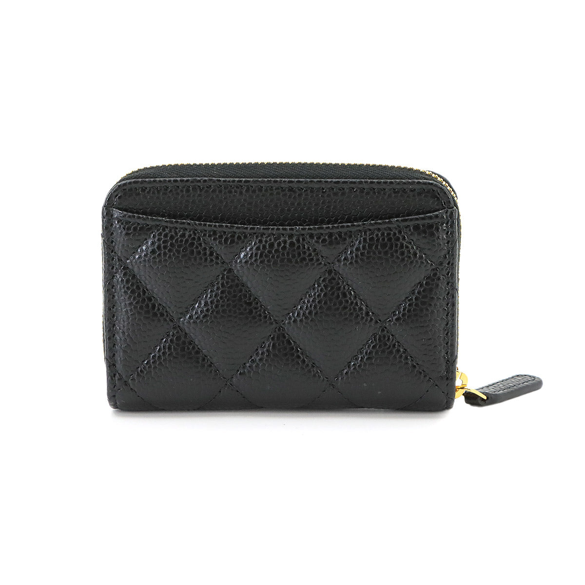 Matelasse Classic Zipped Coin Purse Leather Black AP0216