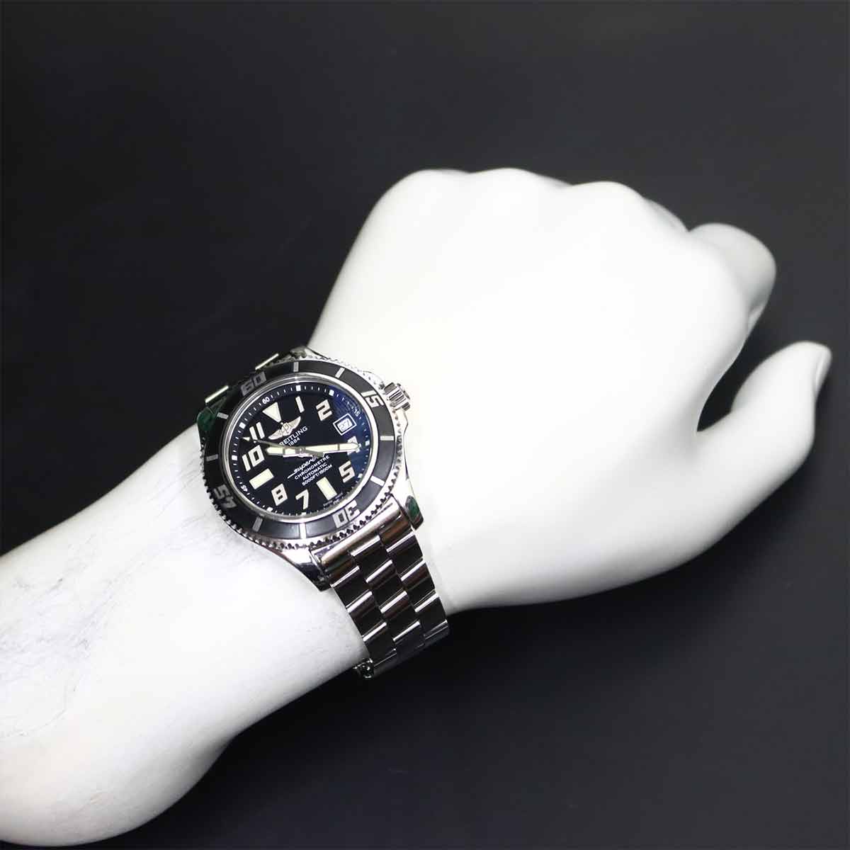 Super Ocean 42 A17364 Date Automatic Black Dial Mens Watch