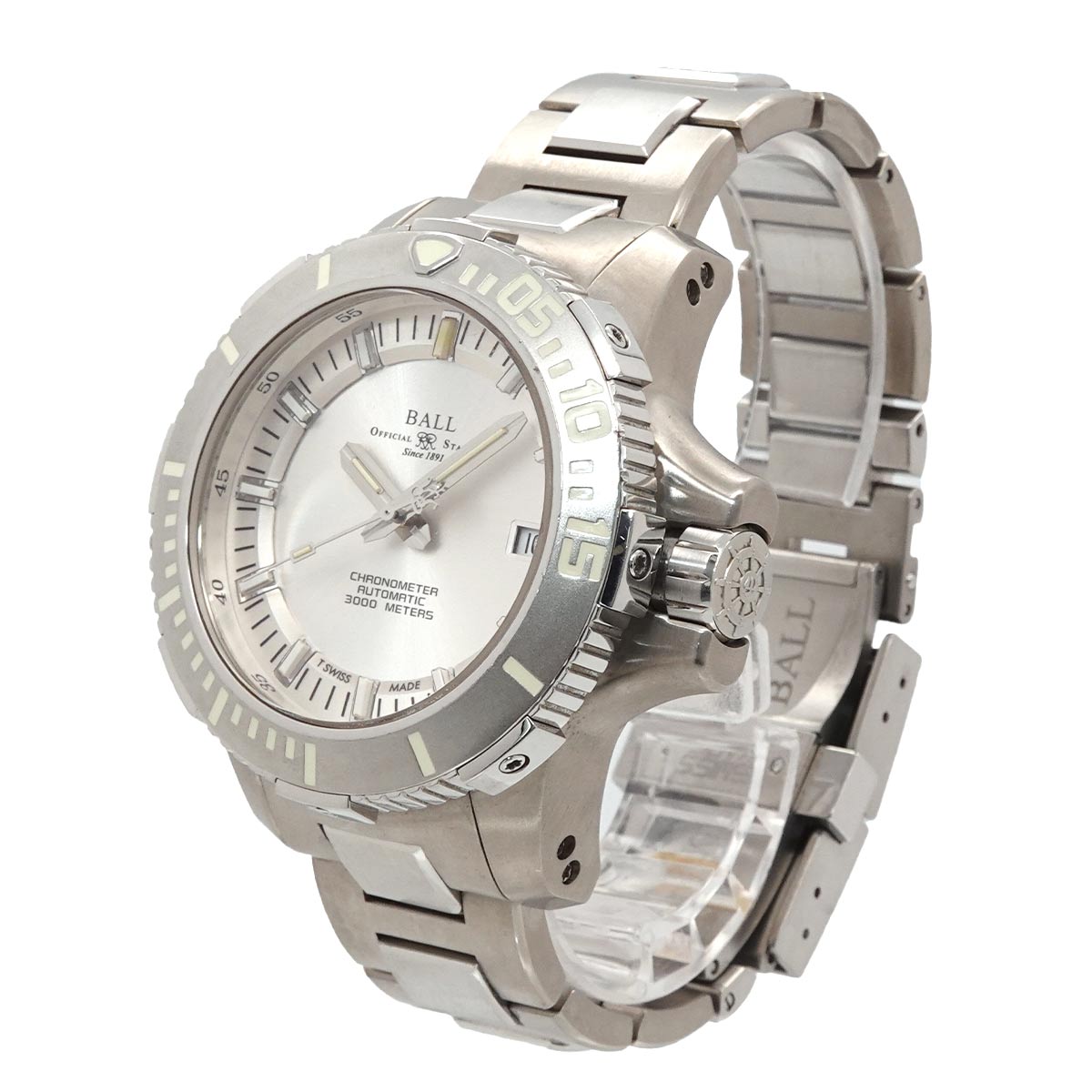 Engineer Hydrocarbon DeepQUEST DM3000 Silver Dial Mens