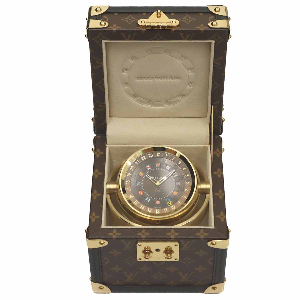 Tambour Q1Q040 Table Clock GMT Quartz