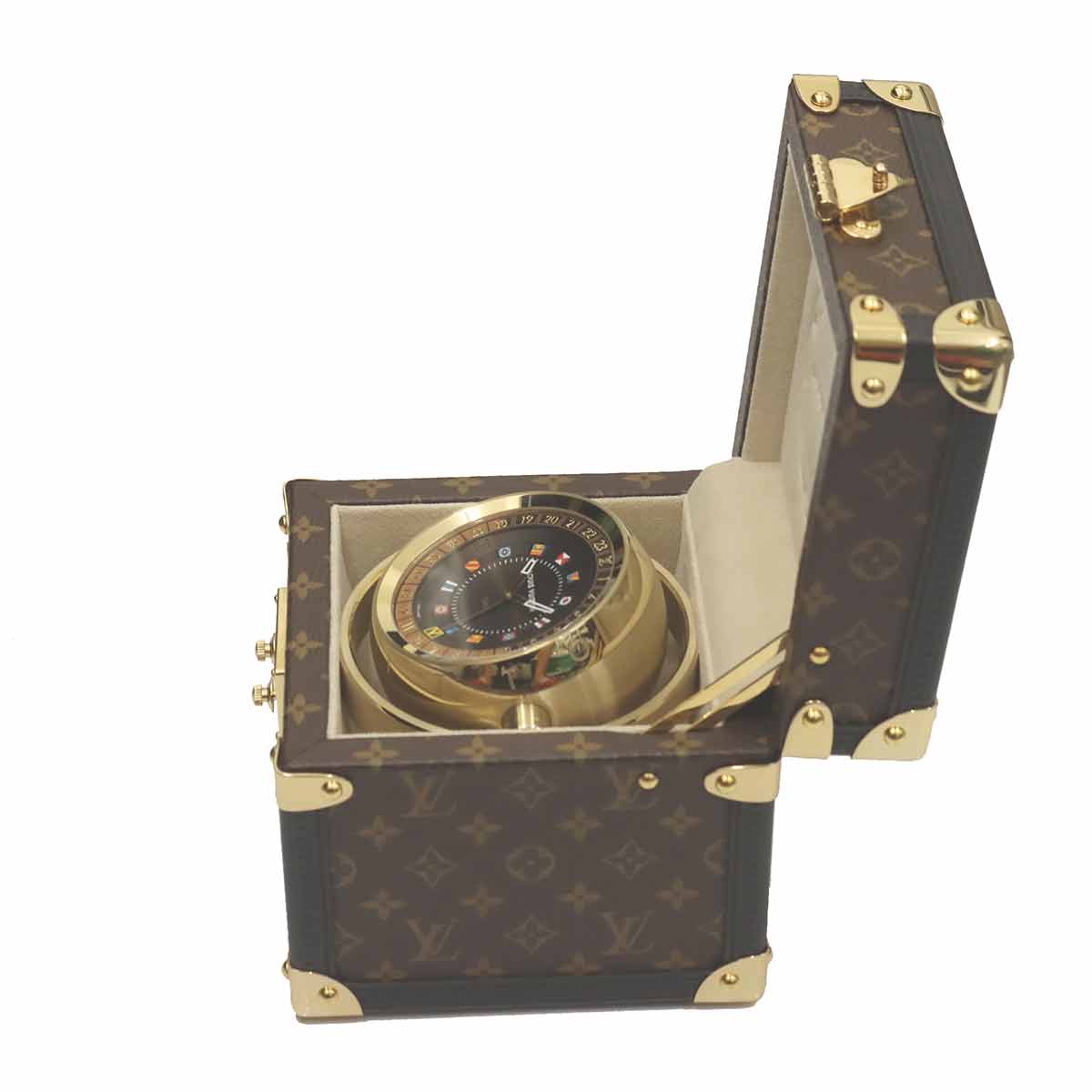 Tambour Q1Q040 Table Clock GMT Quartz