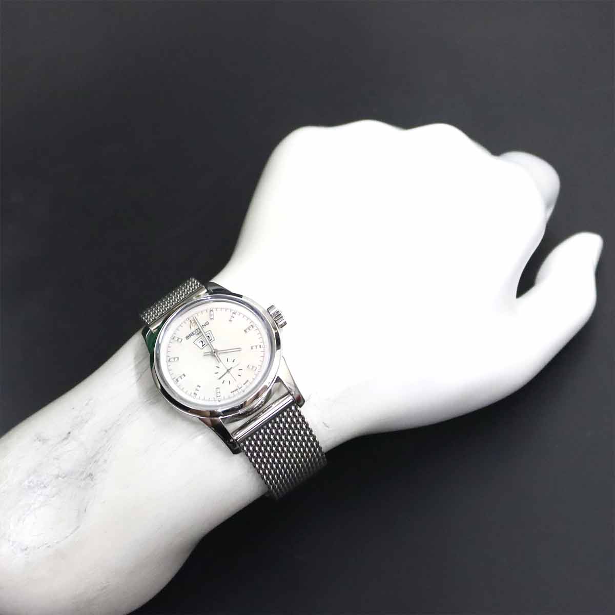 TRANSOCEAN A16310 Automatic Date Diamond White Shell Dial