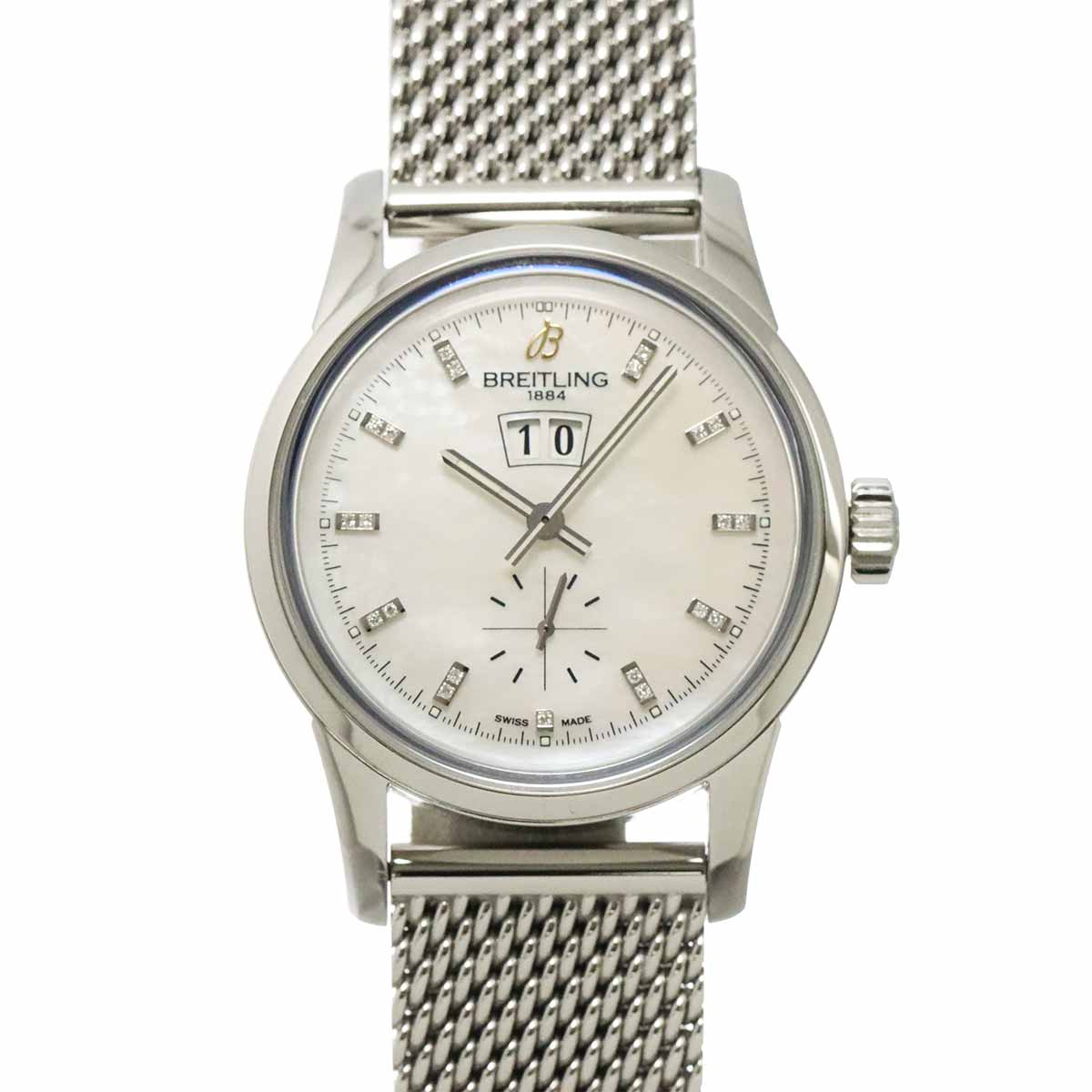 TRANSOCEAN A16310 Automatic Date Diamond White Shell Dial