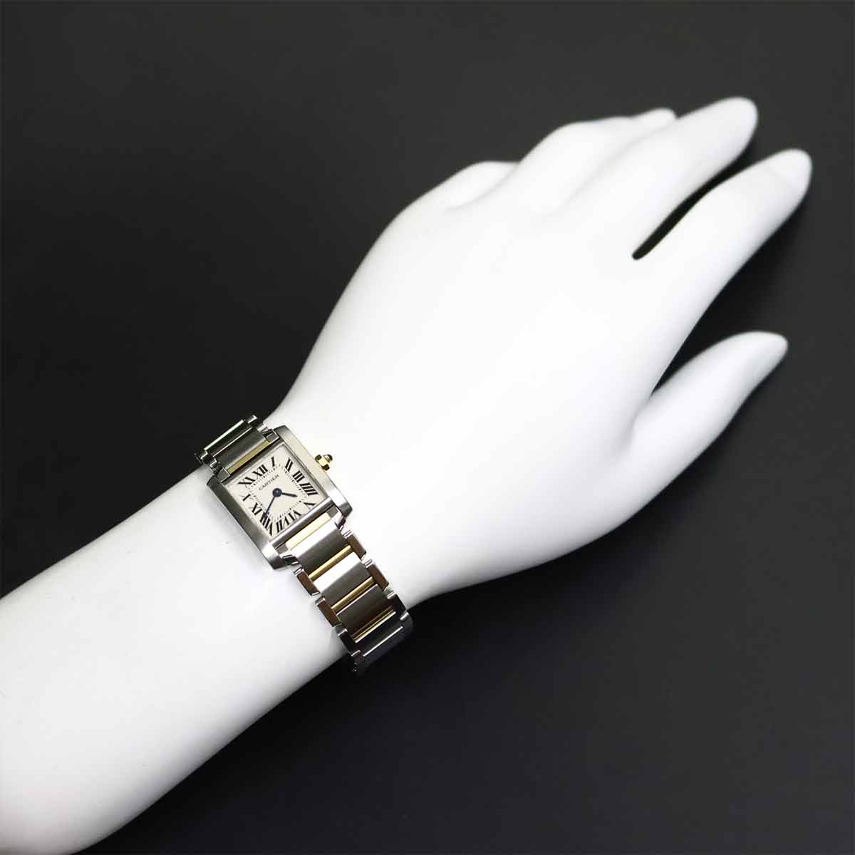 Tank Francaise SM W51007Q4 750 YG Quartz Cream Dial Ladies