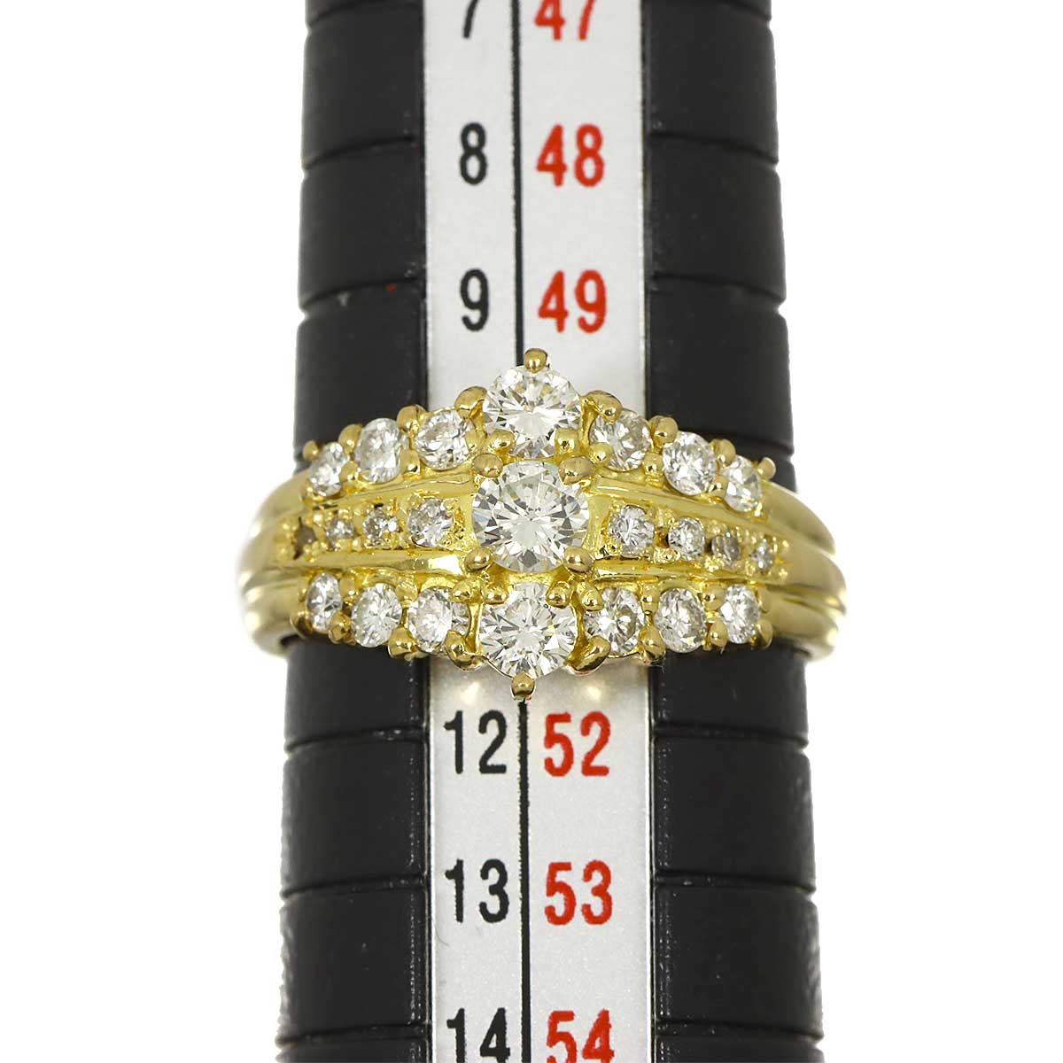 Diamond 0.78ct Ring 18K YG 750 Size5.5-5.75(US)