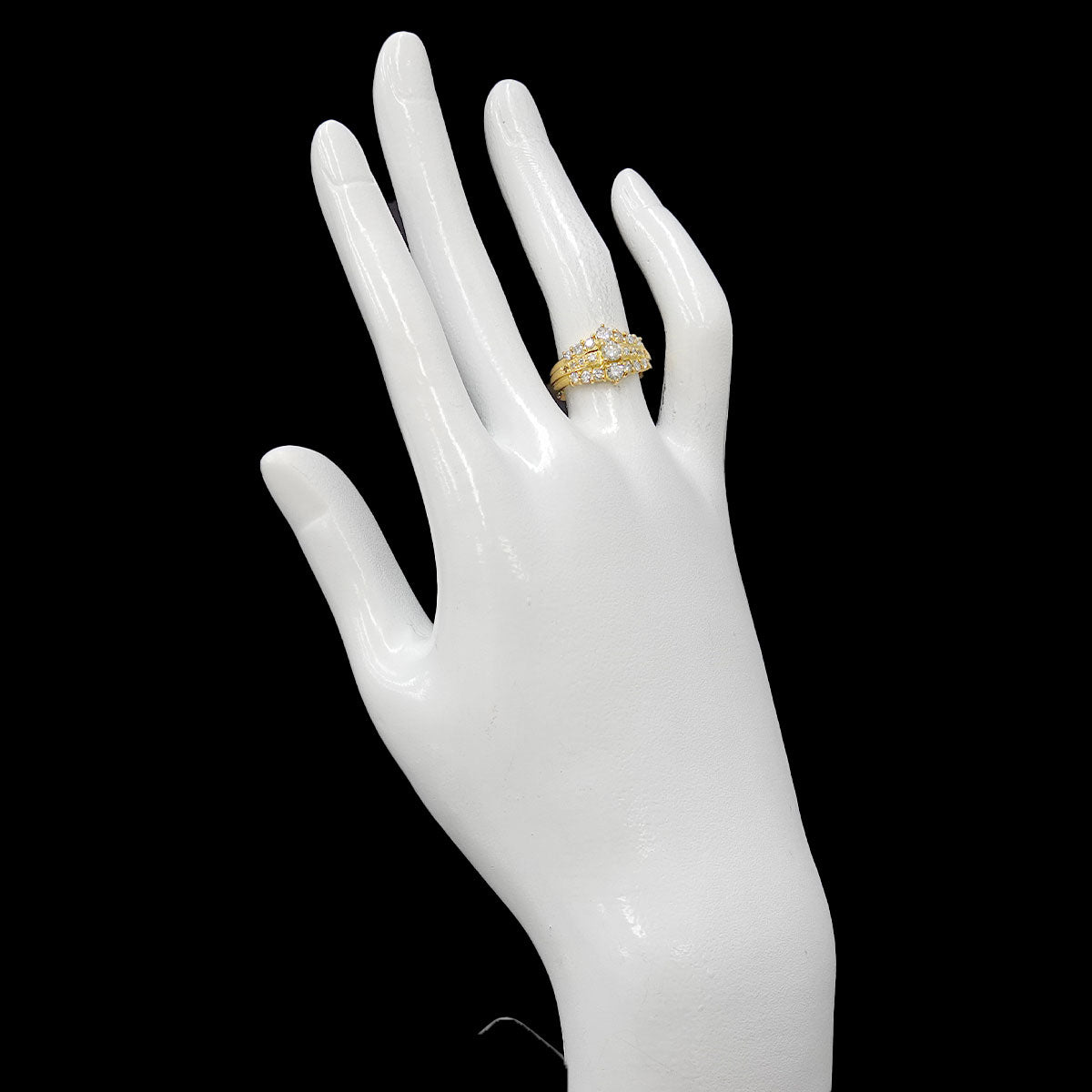 Diamond 0.78ct Ring 18K YG 750 Size5.5-5.75(US)