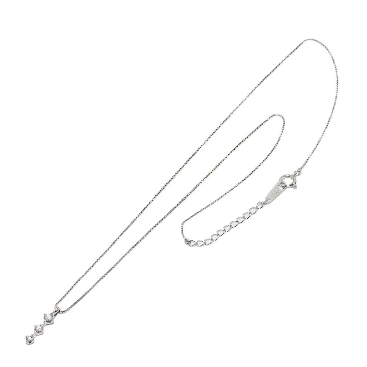 Diamond 0.19ct Necklace 18K WG White Gold 750