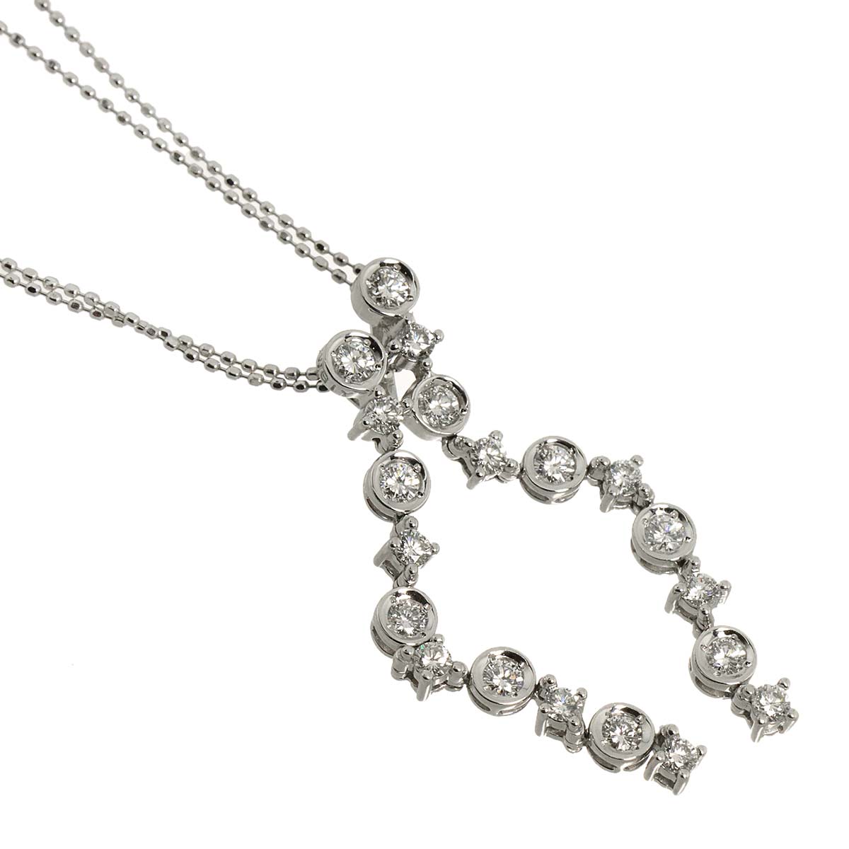 Diamond 1.00ct Necklace White Gold 750