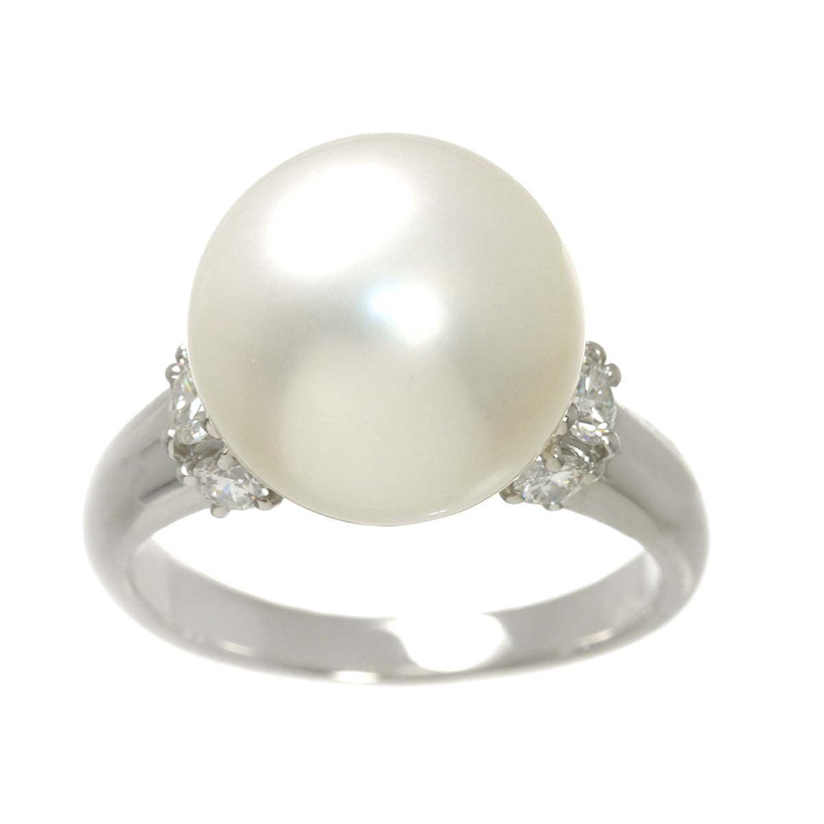 South Sea pearl 13.6mm Diamond 0.55ct Ring Pt size8-8.25(US)