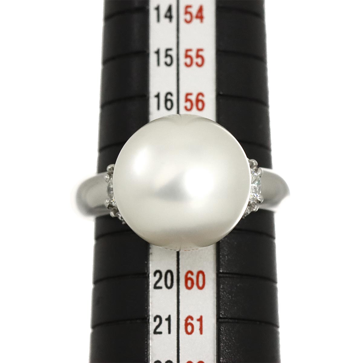 South Sea pearl 13.6mm Diamond 0.55ct Ring Pt size8-8.25(US)