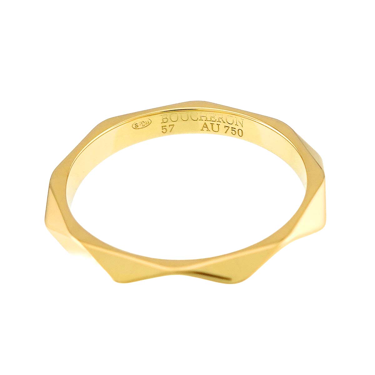 Facet Ring 18K YG 750 Size57 7.5-7.75(US)