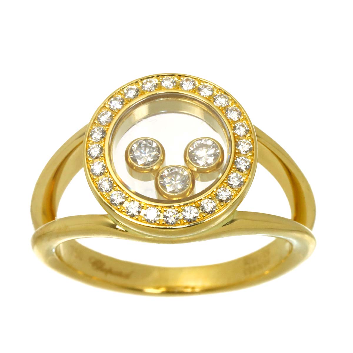 Happy Diamond Ring 18K YG 750 Size4.75-5(US)