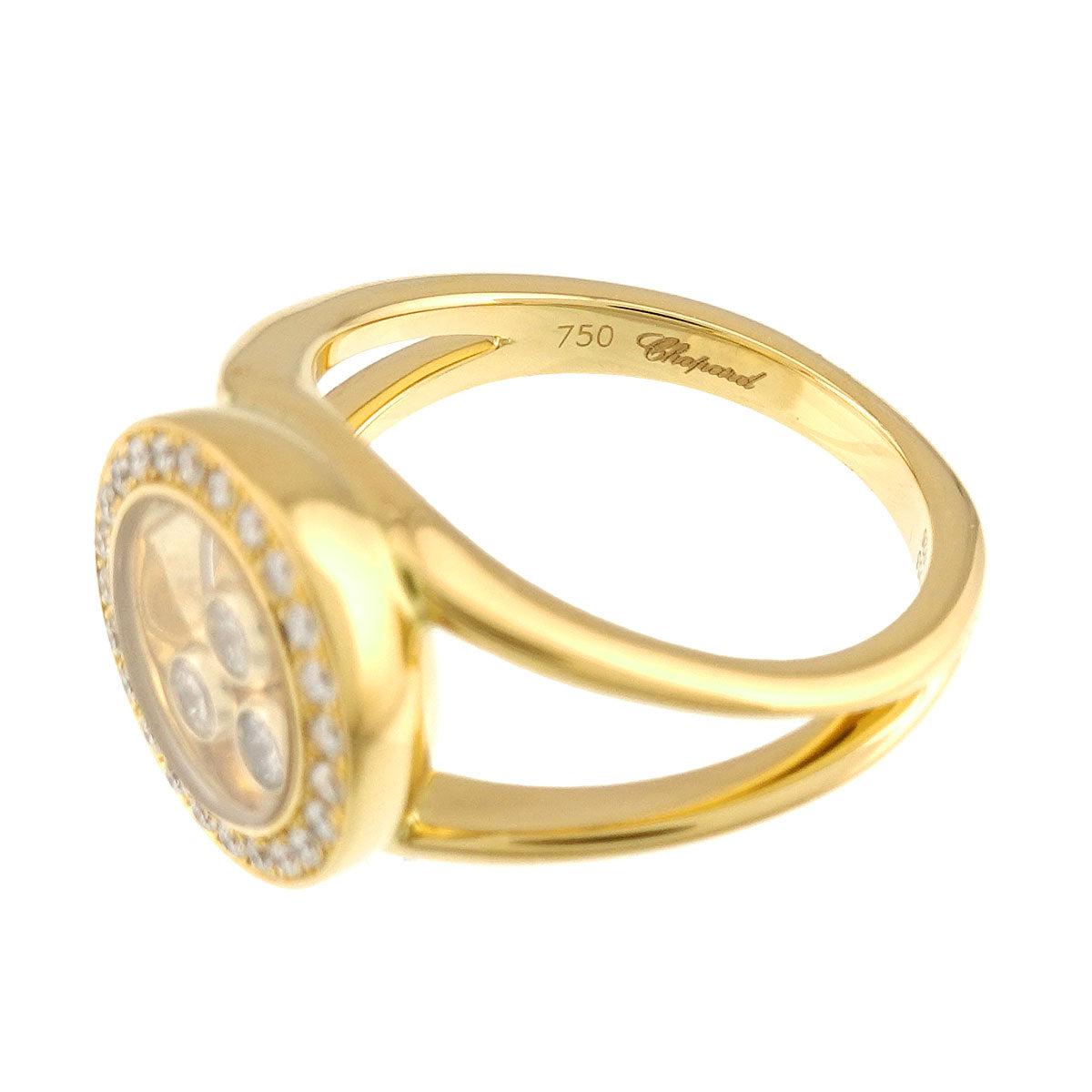 Happy Diamond Ring 18K YG 750 Size4.75-5(US)