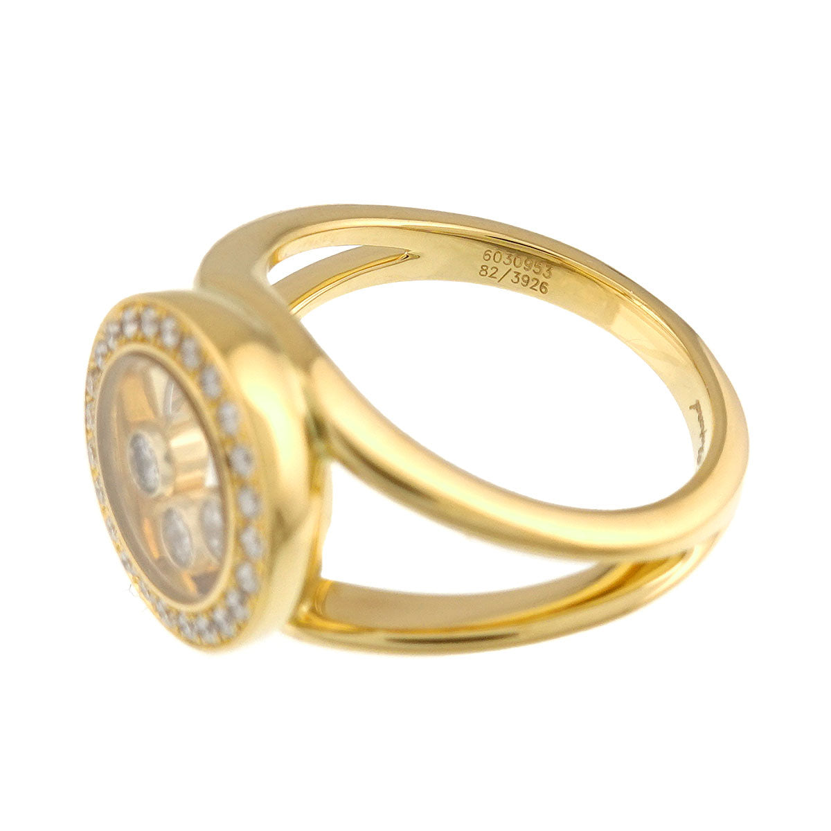 Happy Diamond Ring 18K YG 750 Size4.75-5(US)
