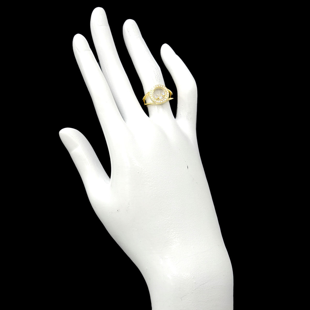 Happy Diamond Ring 18K YG 750 Size4.75-5(US)