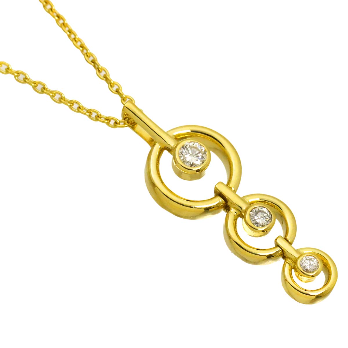 Diamond Necklace 18K Yellow Gold 750