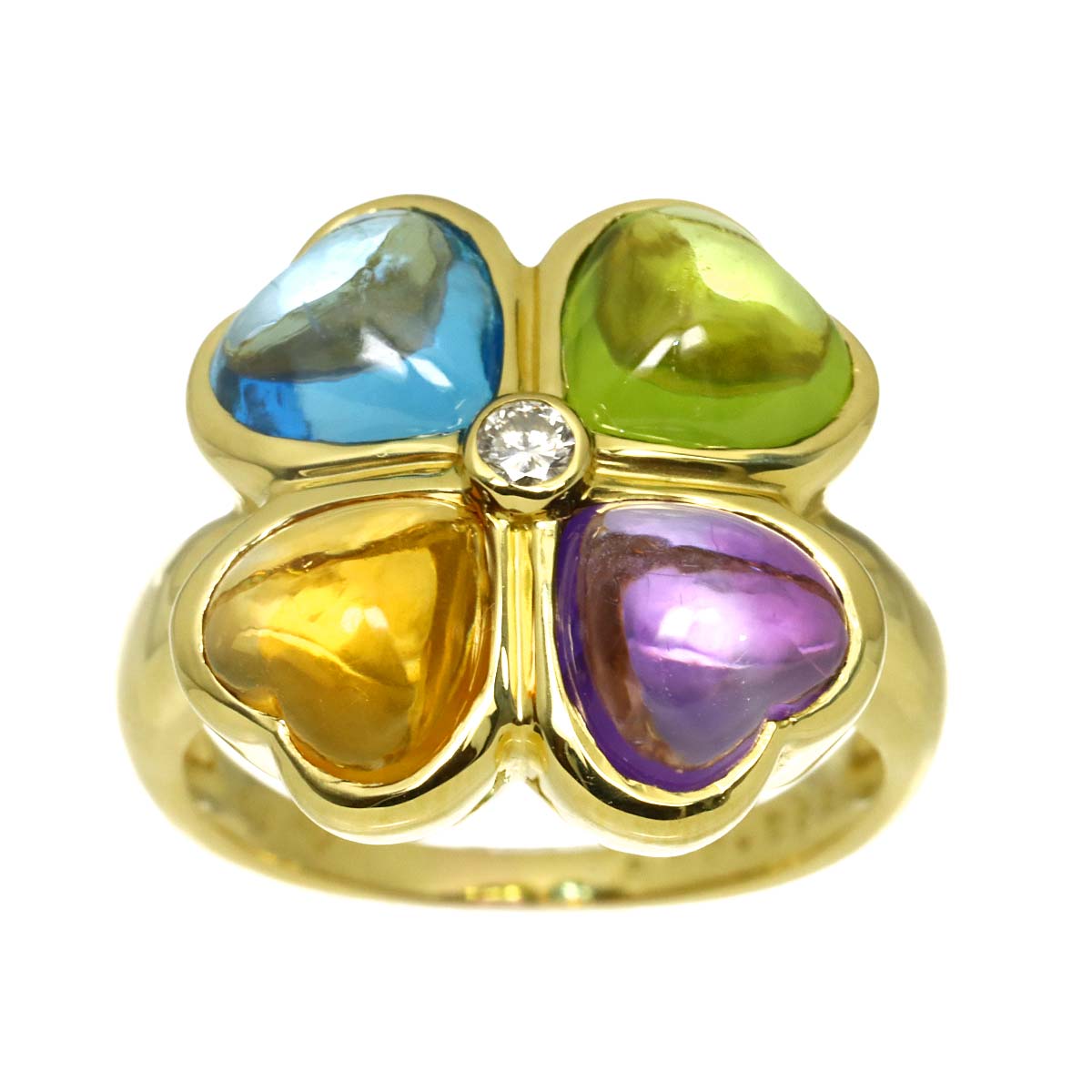 Multi Stone Diamond 0.055ct Ring 18K YG 750 Size5.25(US)