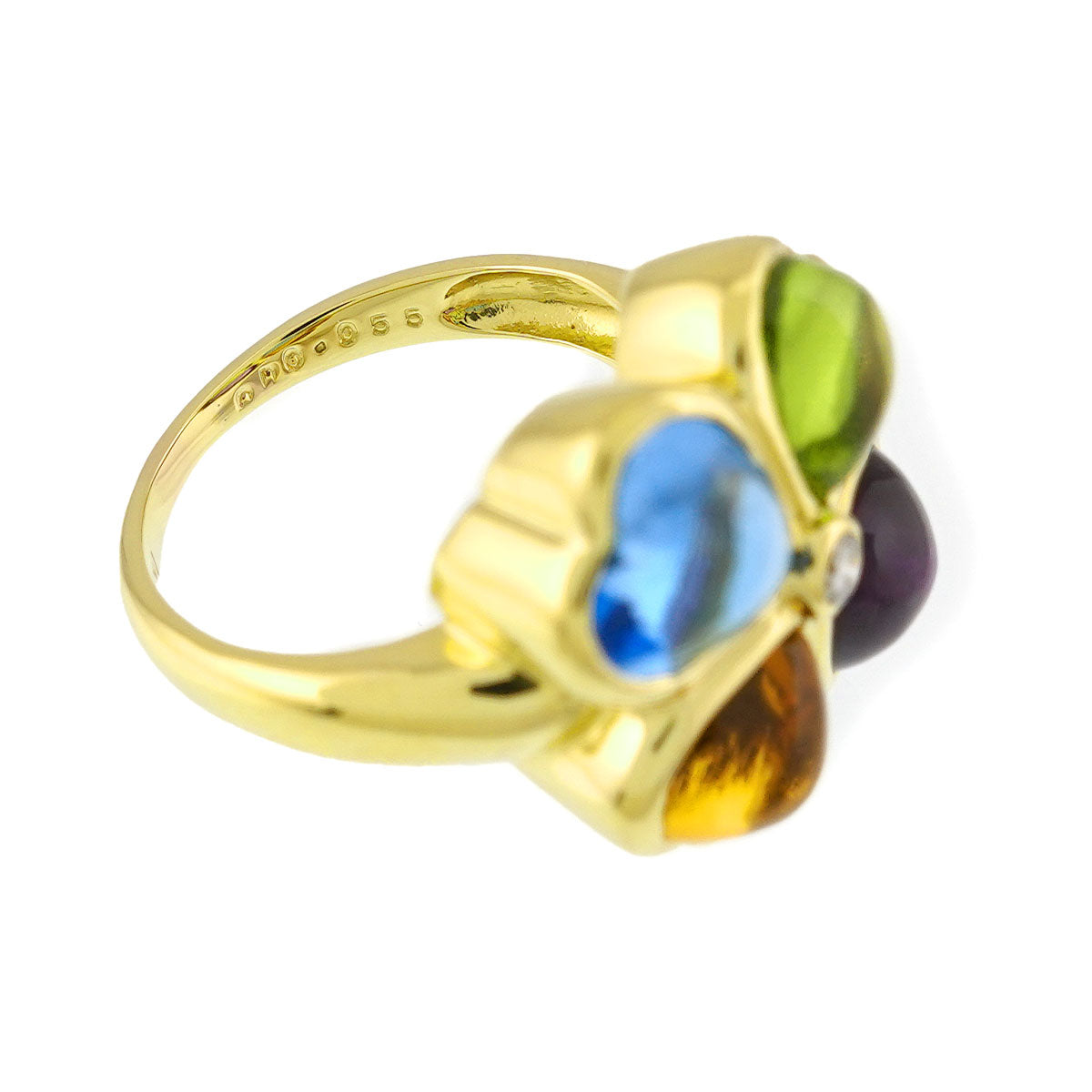 Multi Stone Diamond 0.055ct Ring 18K YG 750 Size5.25(US)