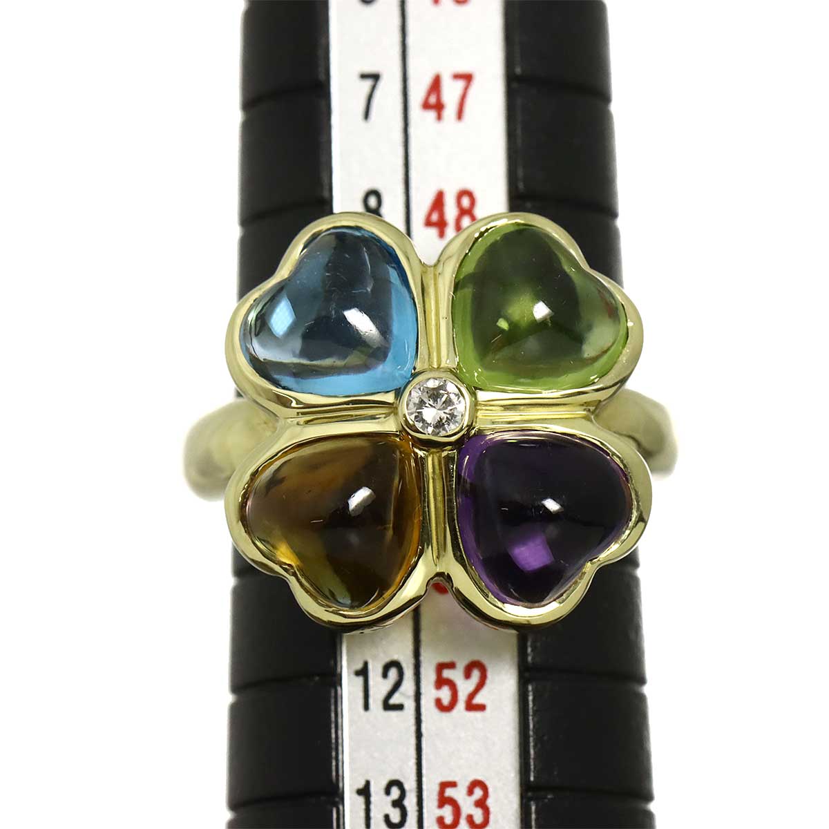 Multi Stone Diamond 0.055ct Ring 18K YG 750 Size5.25(US)