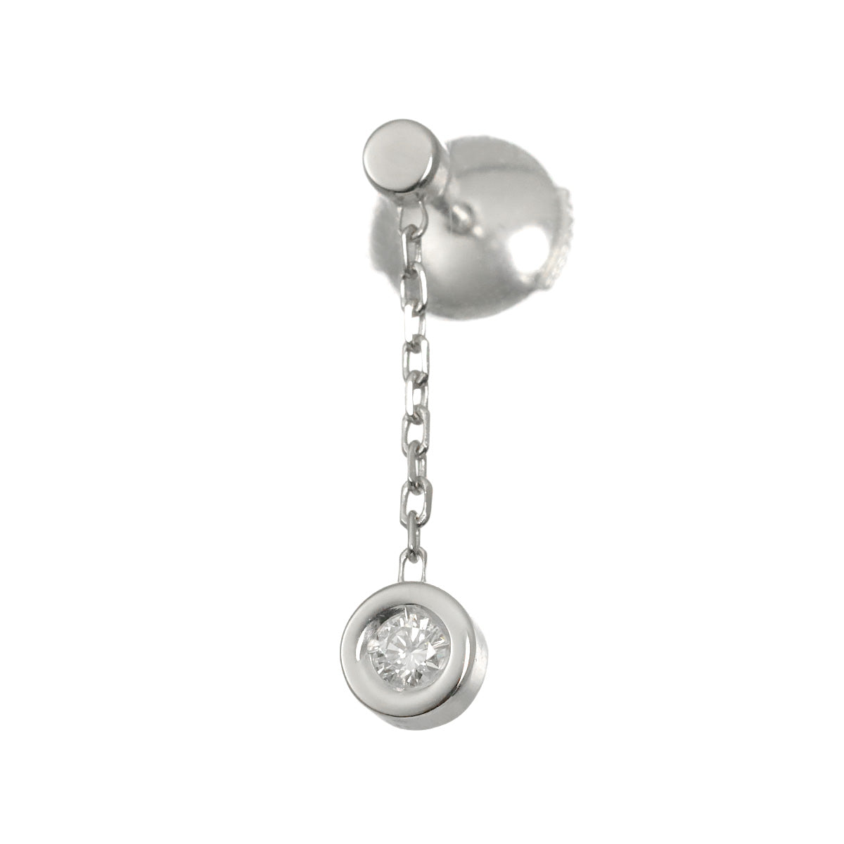 Diamond Earring Pierced 18K WG 750 One Piece only